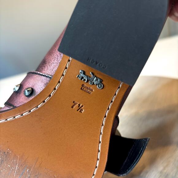 Coach Women's Cut Out Western Creeper Booties Boots Metallic Purple US Sz 7.5 B - Picture 12 of 15